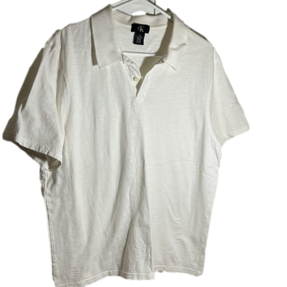 Calvin Klein mens white golf shirt